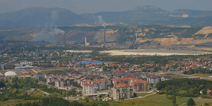 Panorama of Bor city and surroundings